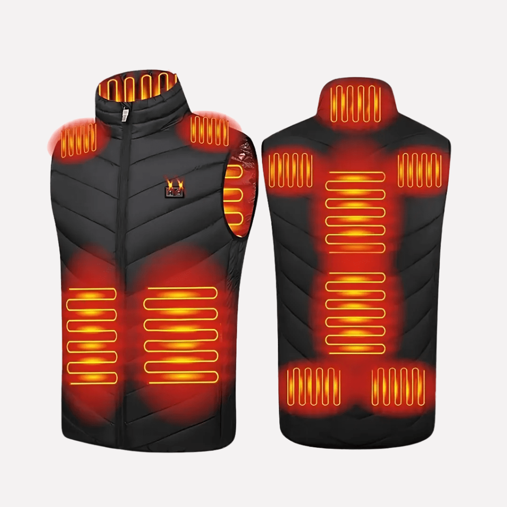 Men's Heated Quilted Vest with Stand Collar and USB Power