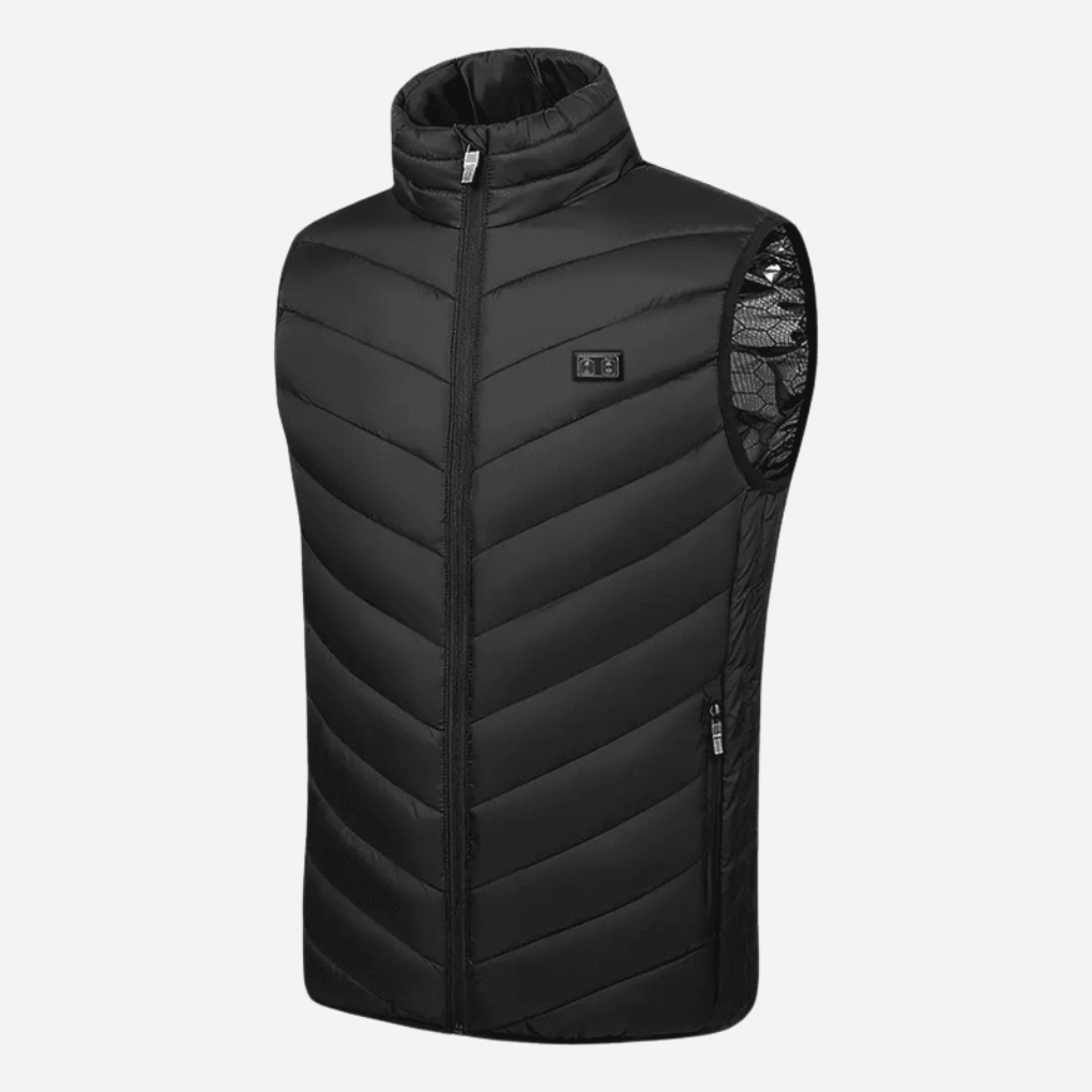 Men's Heated Quilted Vest with Stand Collar and USB Power