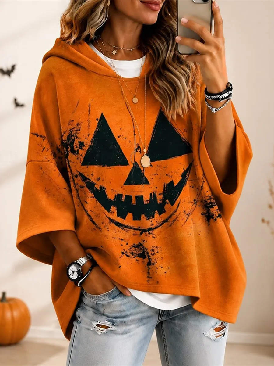 Women's Halloween Pumpkin Hoodie Front