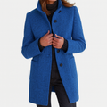 Women's Straight-Cut Button-Front Coat with Notch Collar