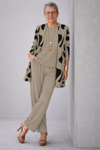 Three-Piece Cardigan Set - Taupe