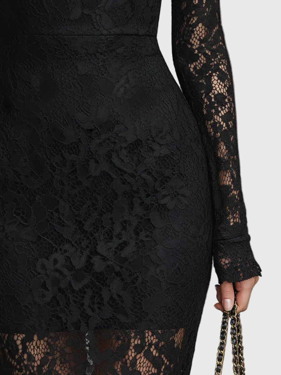 Monica Lace Fishtail Maxi Dress Detail