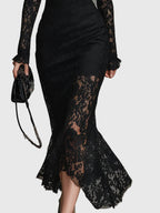 Monica Lace Fishtail Maxi Dress Detail 2