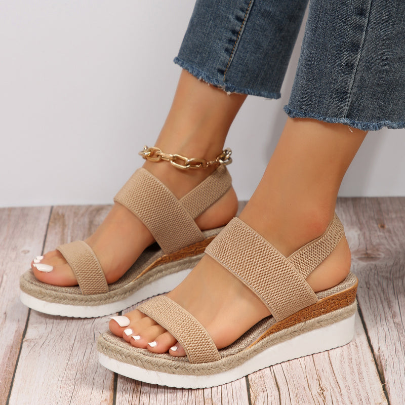 Women's platform wedge sandals - detail