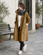 Hooded Trench Coat - Beige