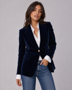Velvet Blazer - Dark Blue