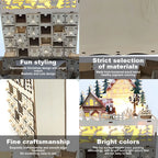 LumiFest Wooden Advent Calendar with 24 Compartments and LED Lighting