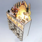 LumiFest Wooden Advent Calendar with 24 Compartments and LED Lighting