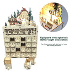 LumiFest Wooden Advent Calendar with 24 Compartments and LED Lighting