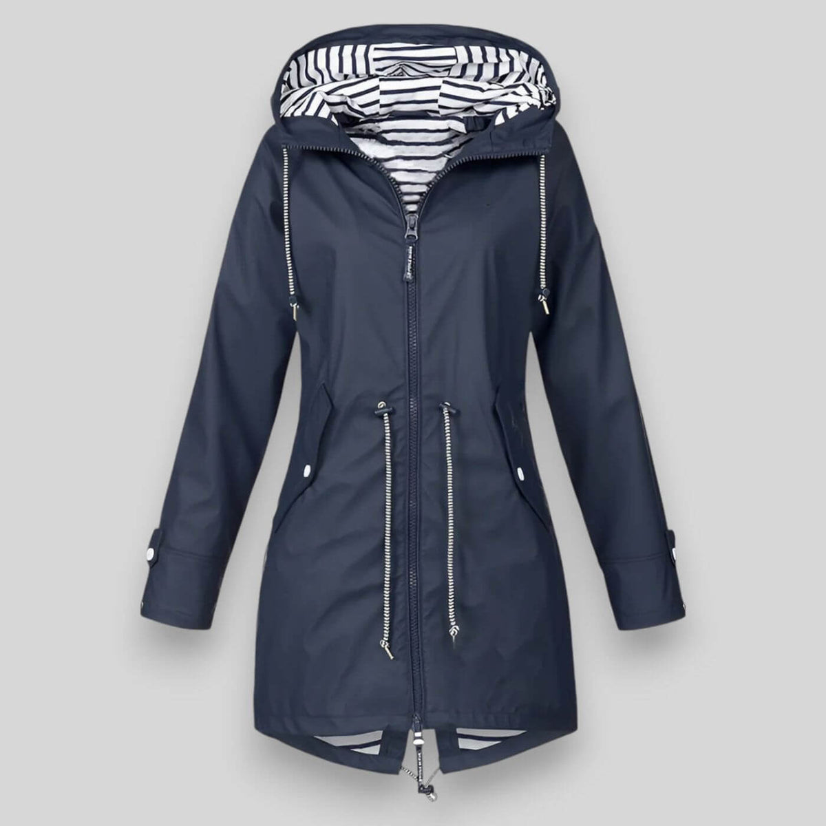 Women's Drawstring Waist Jacket with Zip Front