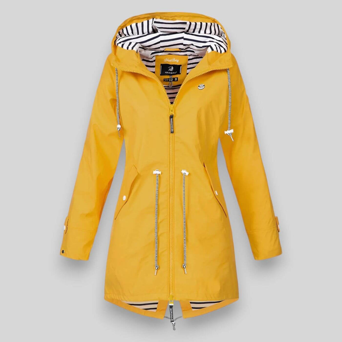Women's Drawstring Waist Jacket with Zip Front