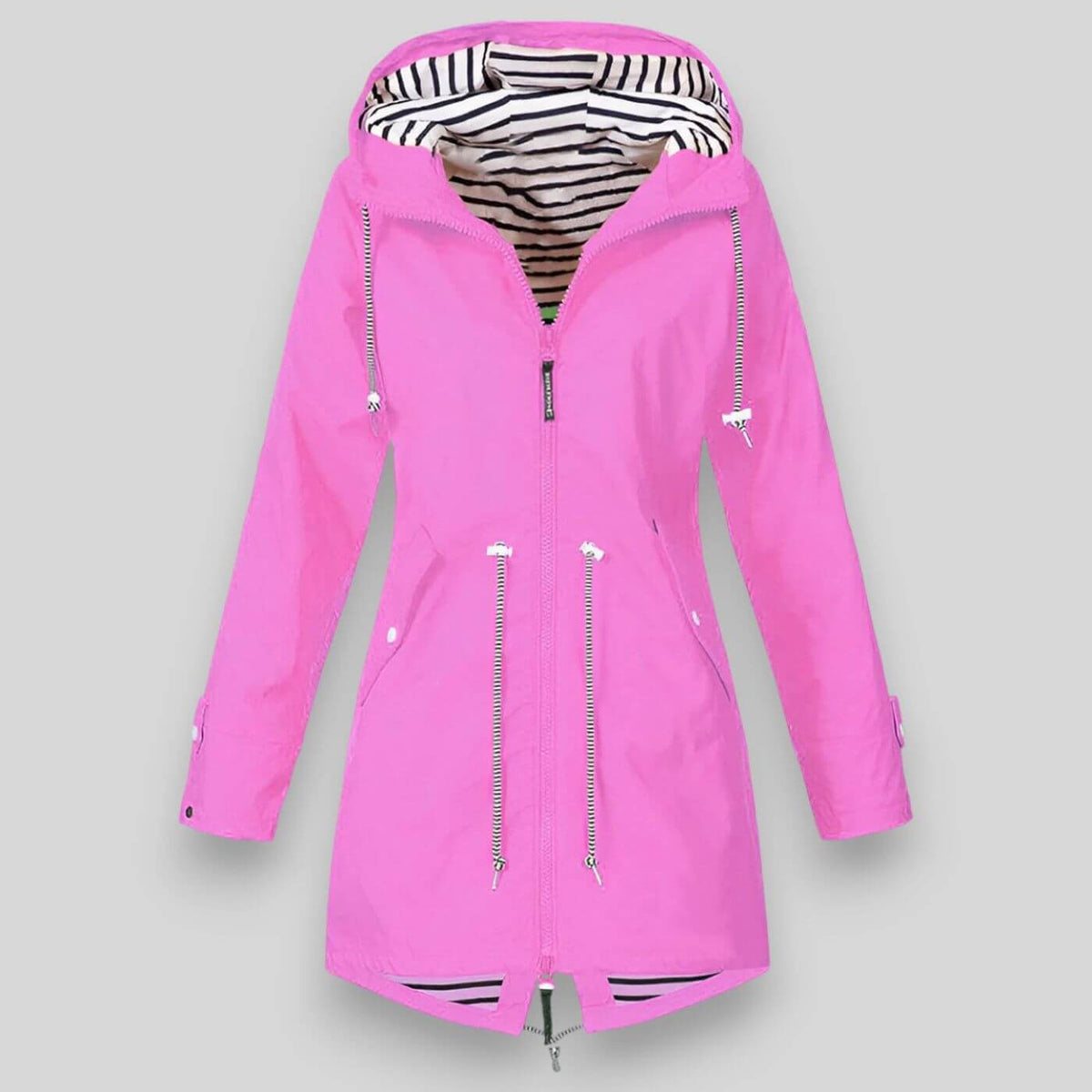 Women's Drawstring Waist Jacket with Zip Front