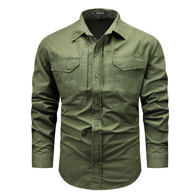 Men's Long Sleeve Field Shirt with Chest Pockets