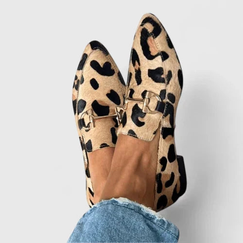 Women's Animal Print Slip-On Loafers with Cushioned Sole