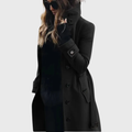 Women's Button-Front Coat with High Stand Collar