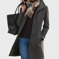 Women's Longline Button-Through Coat with Deep Pockets