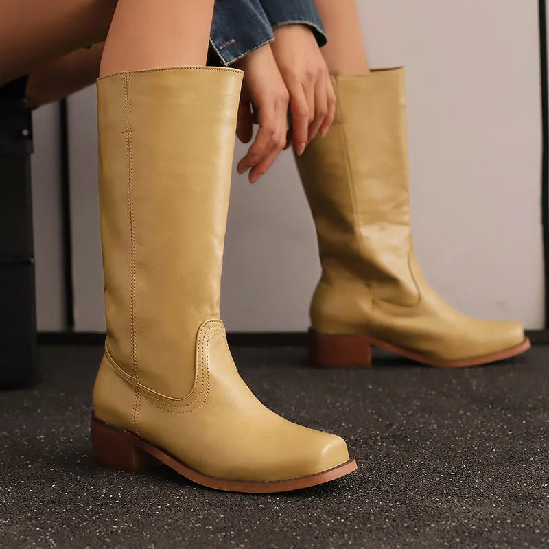 Women's Classic Knee-High Boots Light Brown