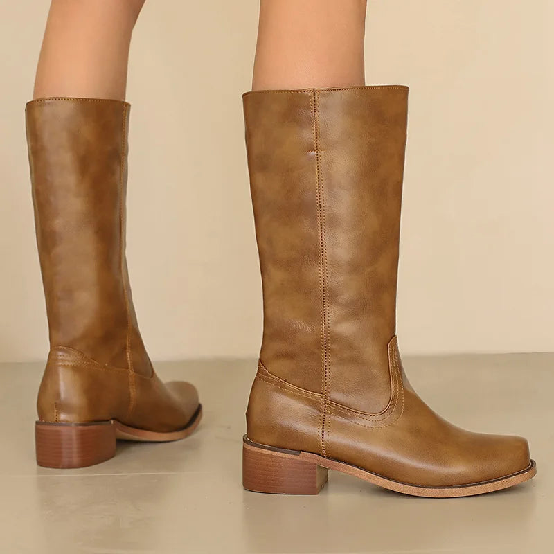 Women's Classic Knee-High Boots Khaki