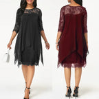 Women's Layered Ruffle Knee-Length Dress side