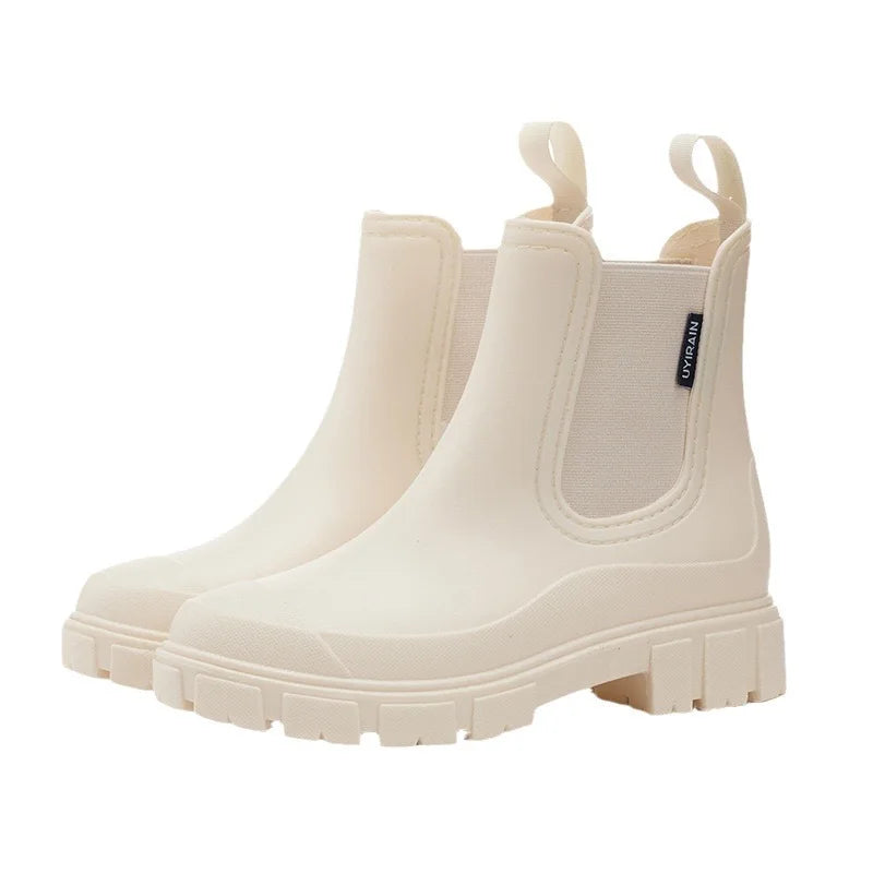 Women's Pull-On Rain Boots with Waterproof Shell