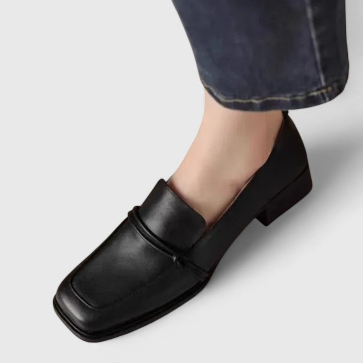 Women's Square Toe Slip-On Loafers with Low Heel