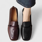 Women's Square Toe Slip-On Loafers with Low Heel
