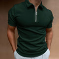 Men's Fitted Zip-Collar Polo Shirt