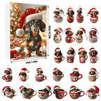 Dachshund Christmas Advent Calendar | 24 Acrylic Ornaments
