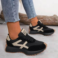 Women's Panel Upper Sneakers with Cushioned Orthopedic Sole