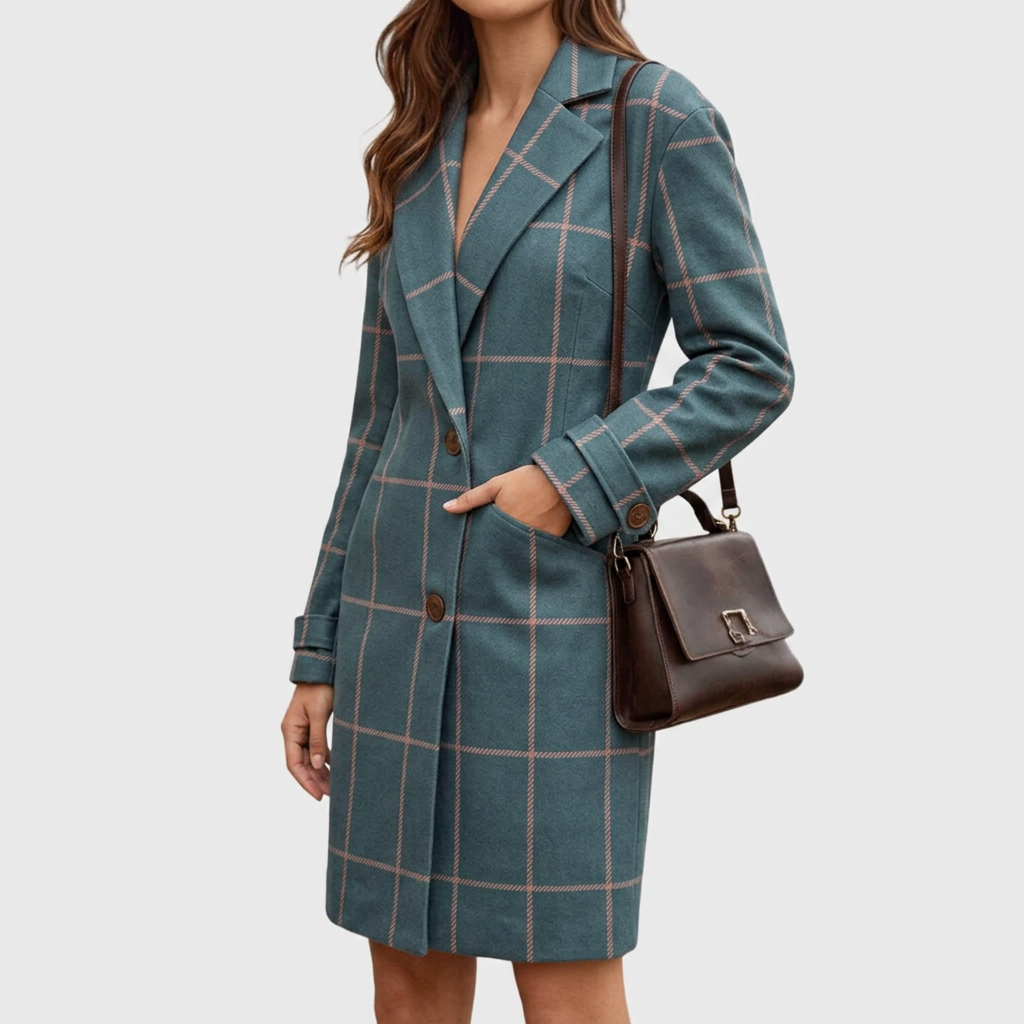 Women's Longline Button-Front Knit-Blend Coat