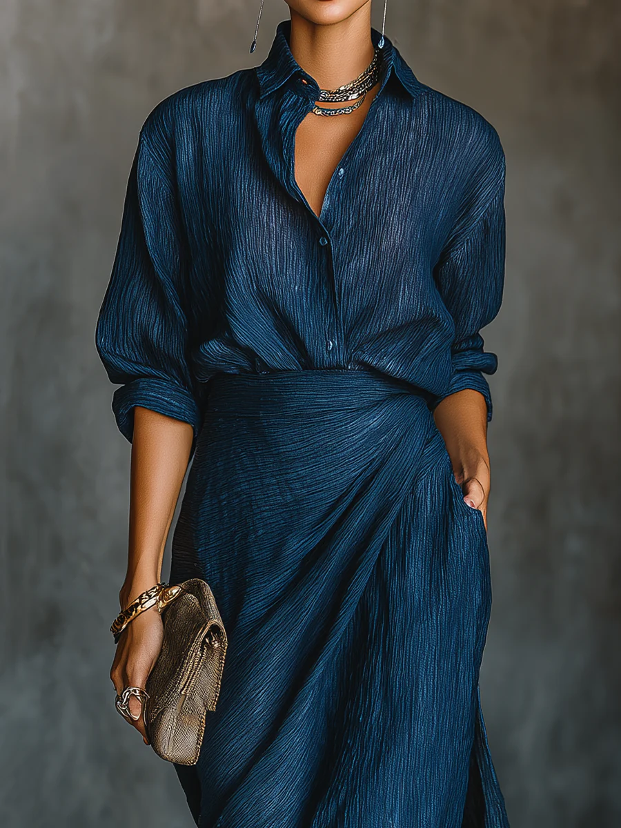 Women's Wrap Top and Maxi Skirt Set detail