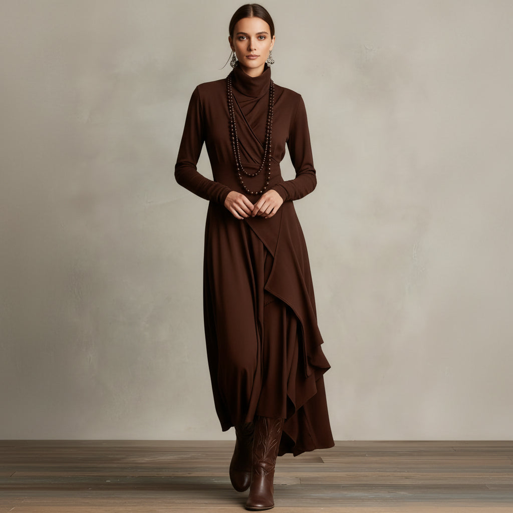 Marilyn Elegant Maxi Dress Brown