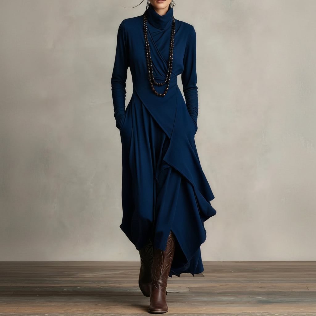 Marilyn Elegant Maxi Dress Navy Blue