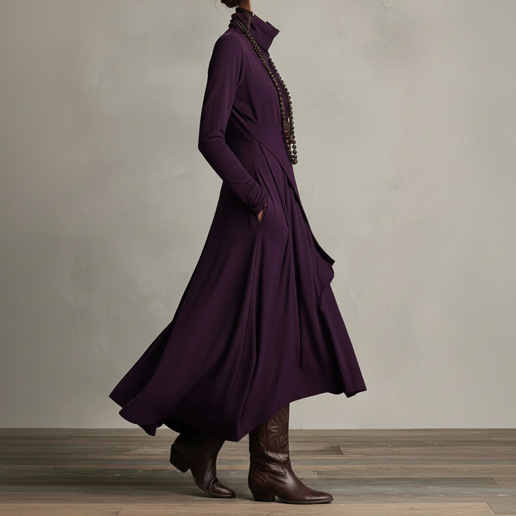 Marilyn Elegant Maxi Dress Purple Side