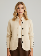 Women's Stand-Collar Knit Button Blazer