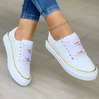 Women's Low-Profile Orthopedic Sneakers with Metallic Accent