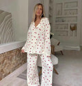 Heart Print Pajama Set detail