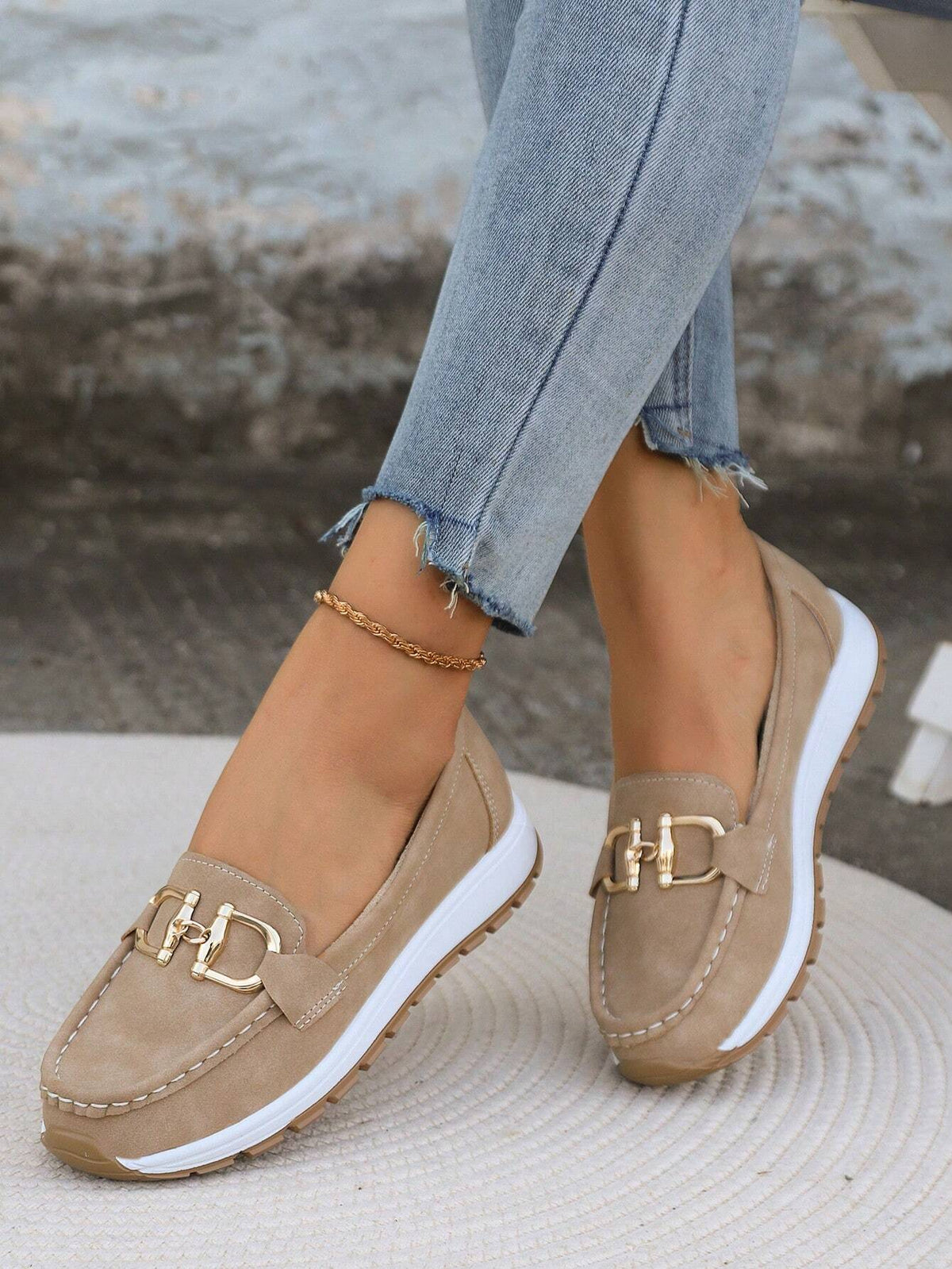 Women's Buckle Loafers Black