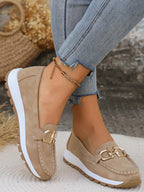 Women's Buckle Loafers Blue