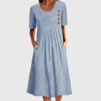 Women's striped midi dress in blue