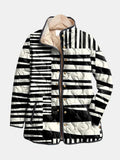 Women's Striped Quilted Zip-Front Jacket