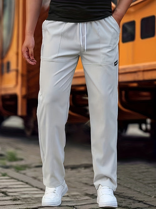 Men's Drawstring Athletic Pants with Side Pockets