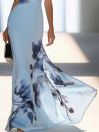 Women's floral one-shoulder maxi dress - detail