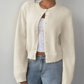 Women's Cropped Cardigan White