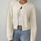 Women's Cropped Cardigan White