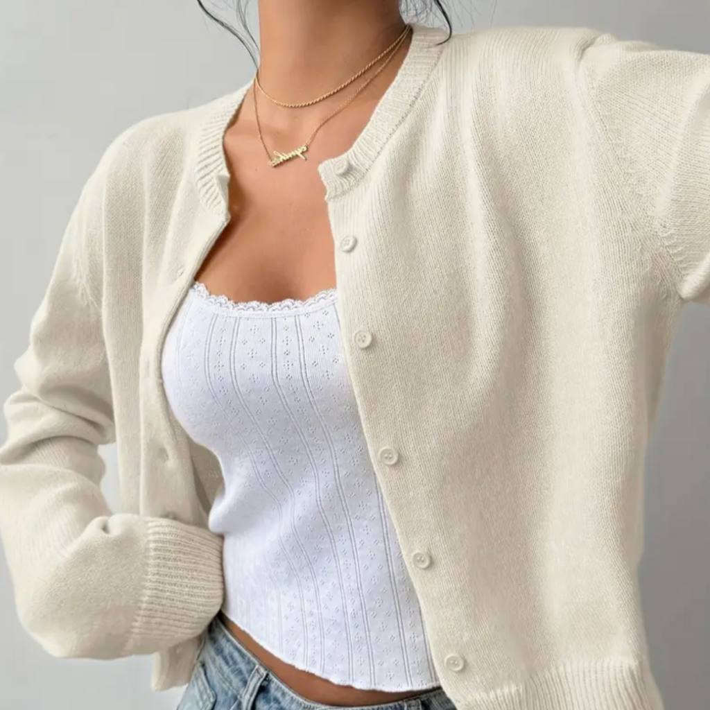 Women's Cropped Cardigan Light Blue