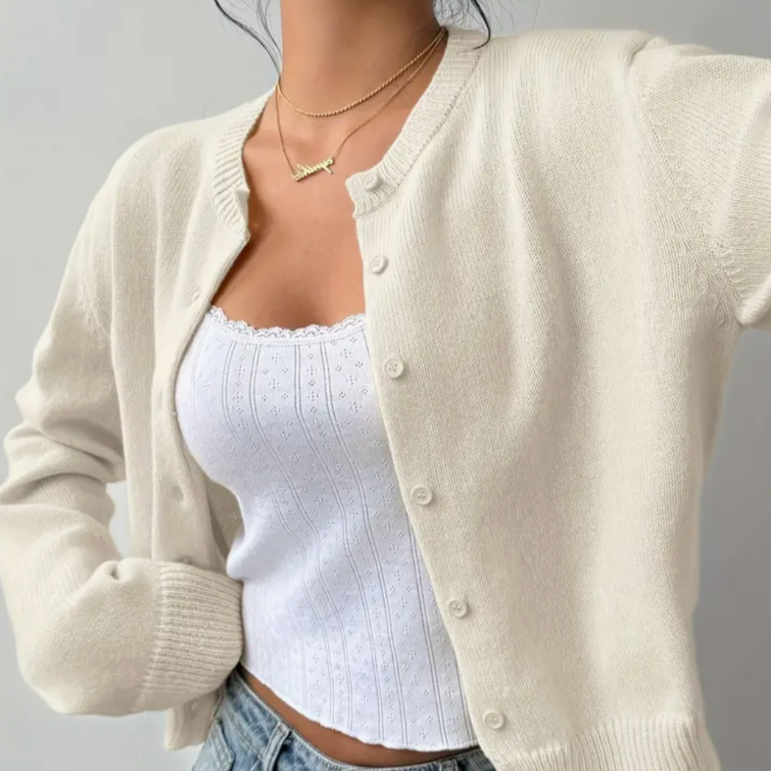 Women's Cropped Cardigan Light Blue