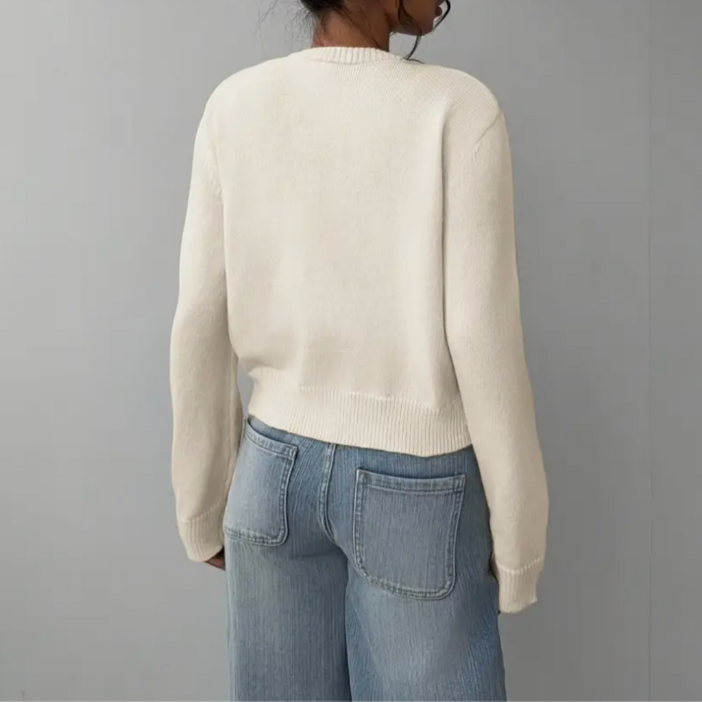 Women's Cropped Cardigan Red
