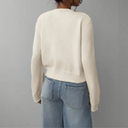 Women's Cropped Cardigan Red