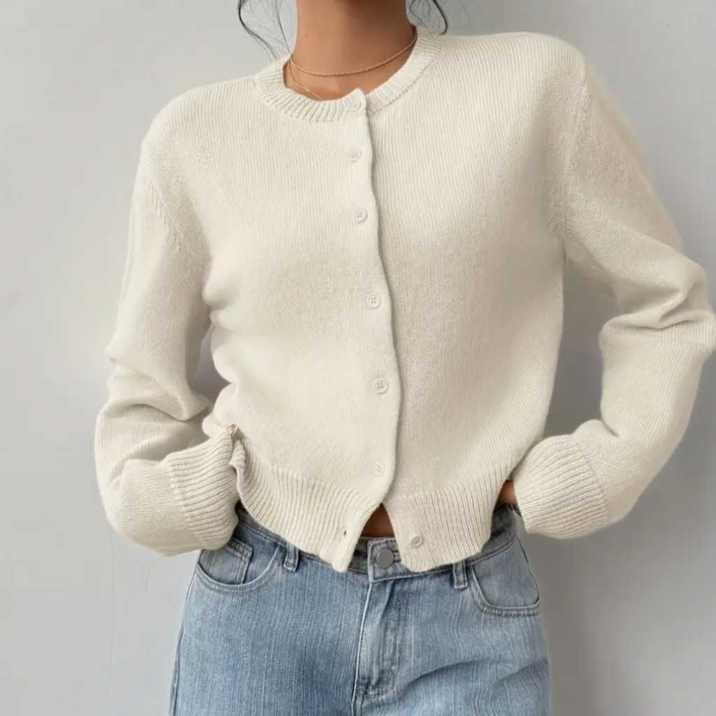 Women's Cropped Cardigan Yellow